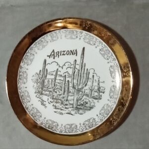 Gold and White Arizona Decorative Plate